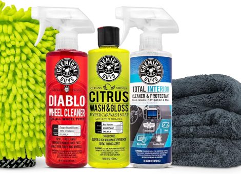 Chemical Guys HOL357 Clean & Shine Car Wash Starter Kit – Safe for Cars, Trucks, Motorcycles, SUVs, Jeeps, RVs & More (7 Piece Set, Including 3 16 oz. Car Detailing Chemicals)