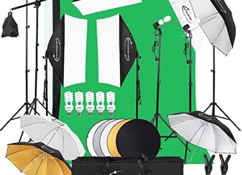 Photography Lighting Kit, Softbox Lighting Kit with Photo Backdrop for Product Photography, Portrait photography, Video Shooting Photography