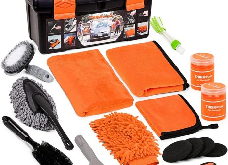 THINKWORK Car Cleaning Kit, Car Washing Kits for Vehicles, Car Detailing Kit Suitable for Small and Medium Vehicles Such As Cars, Trucks, Suvs(17pcs)