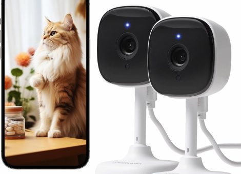 WiFi Inside Camera for House,2 Pcs Home Security Camera with Video/Audio 24/7 Recording,Night Vision,AI Detection,SD Card